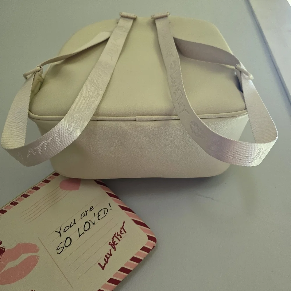 Betsey Johnson Purple and Cream Backpack Love Letters Design